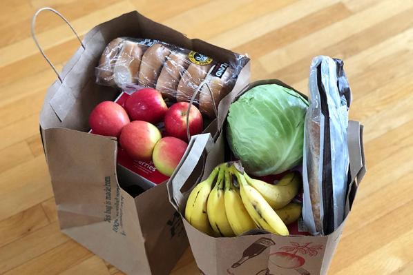 groceries in bags
