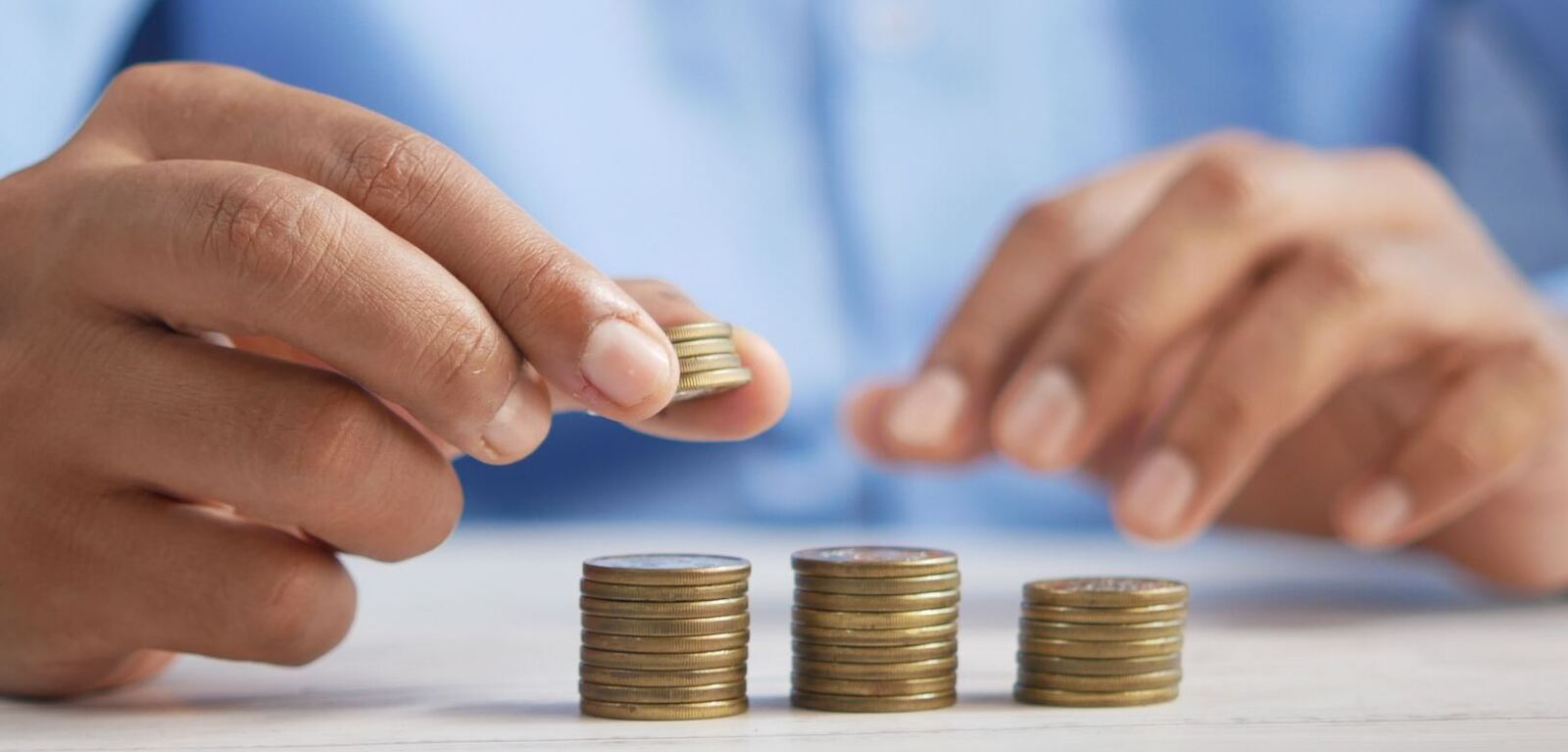 Person budgeting money