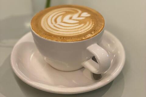 Cup of coffee and saucer