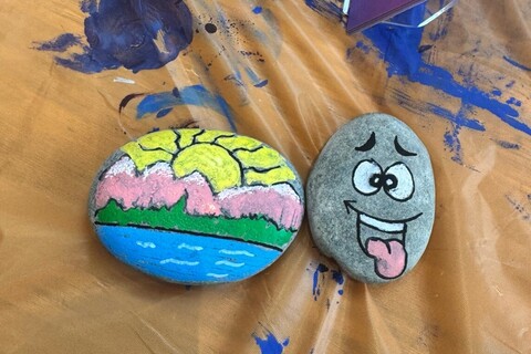 Student's rock paintings