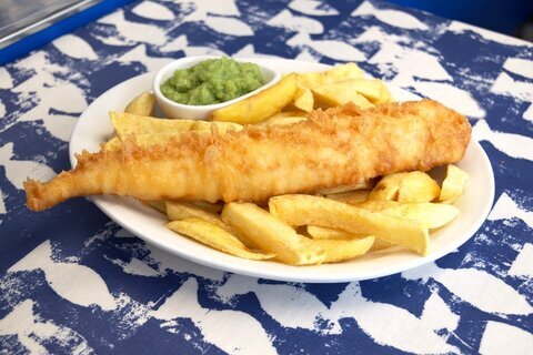 Plate of fish and chips