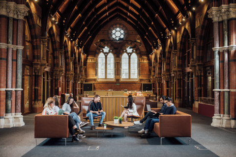 Students in Graduate School common area