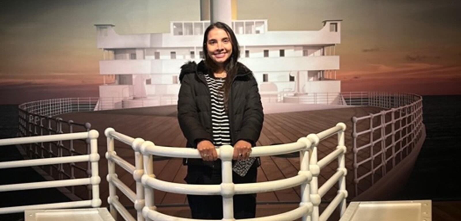Student at the Titanic Museum in Belfast