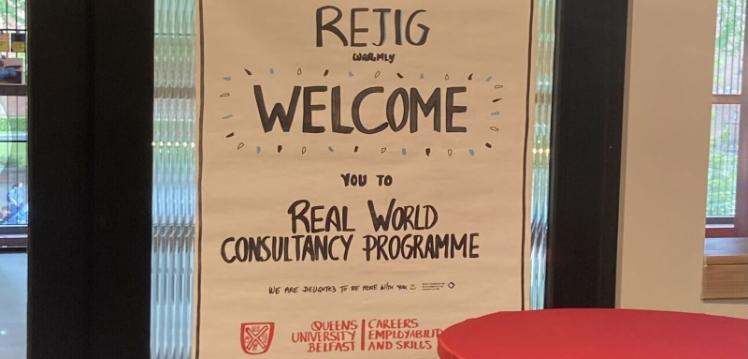Real World Consultancy Programme welcome sign