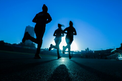 People in running club