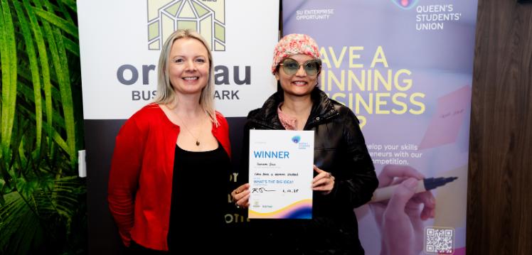 Sanam Jain receiving award at 'What's the Big Idea?' awards