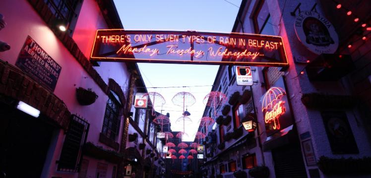 Umbrellas display in Cathedral Quarter