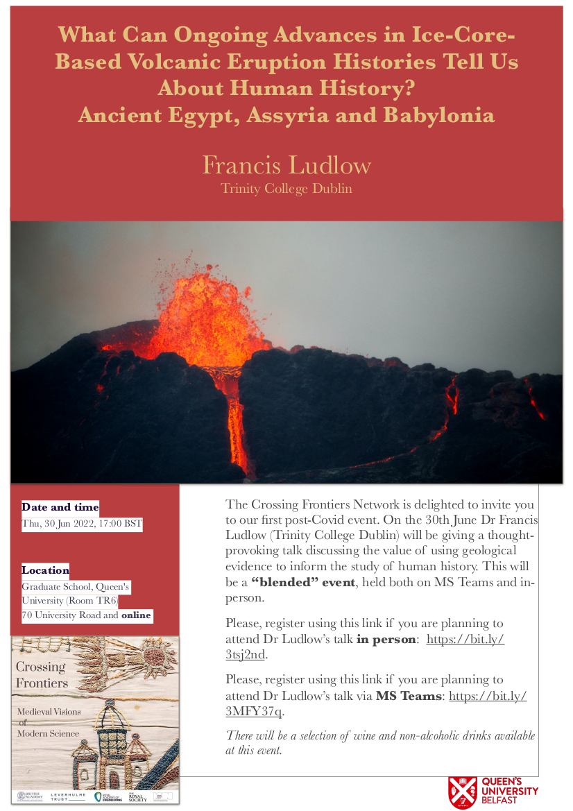 Poster for talk by Francis Ludlow June 30th 2022