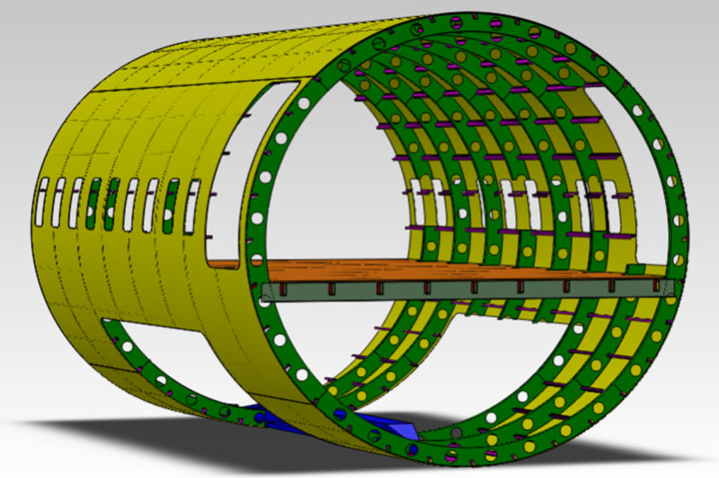 Detailed CAD model of aircraft fuselage