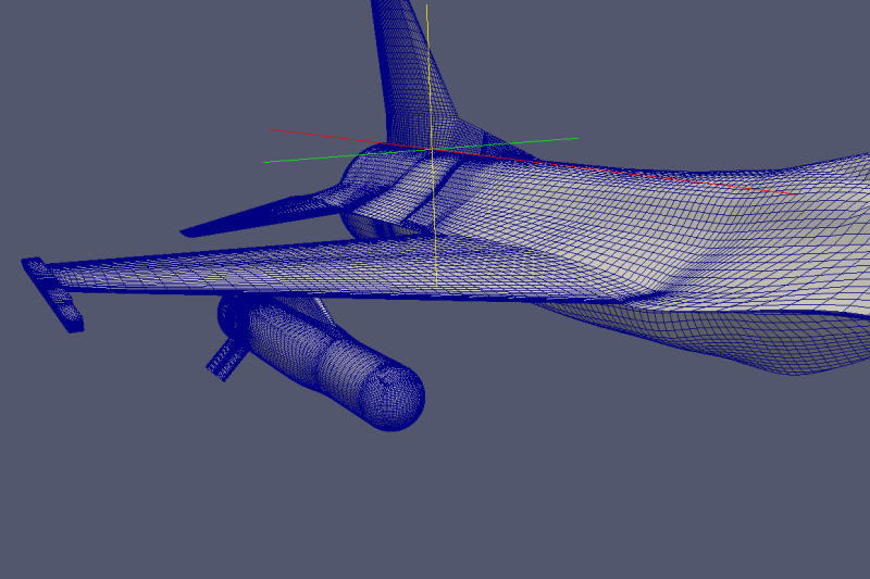 CFD mesh of fighter plane