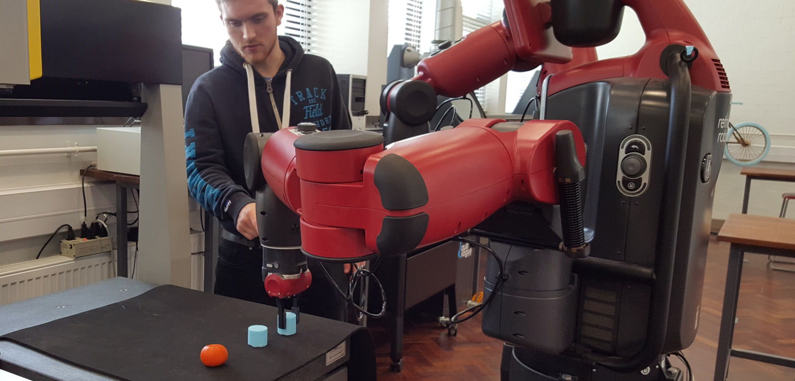 Student with Baxter robot