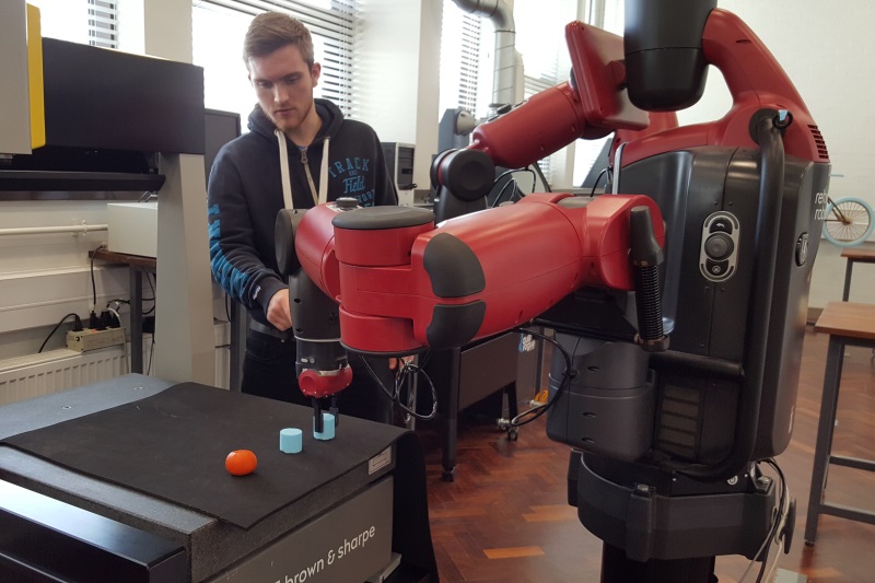 Student with Baxter robot