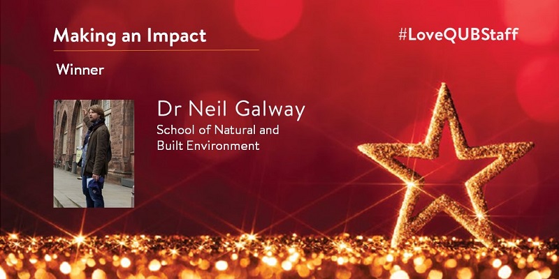 Staff Excellence Awards 2022 - Making an Impact Winner - Dr Neil Galway - School of Natural and Built Environment