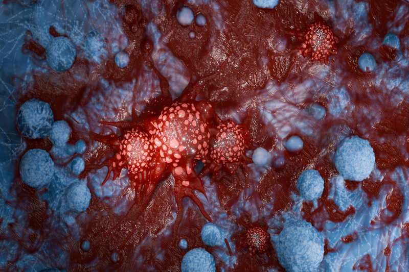 Cancer cells vis - 3d rendered image
